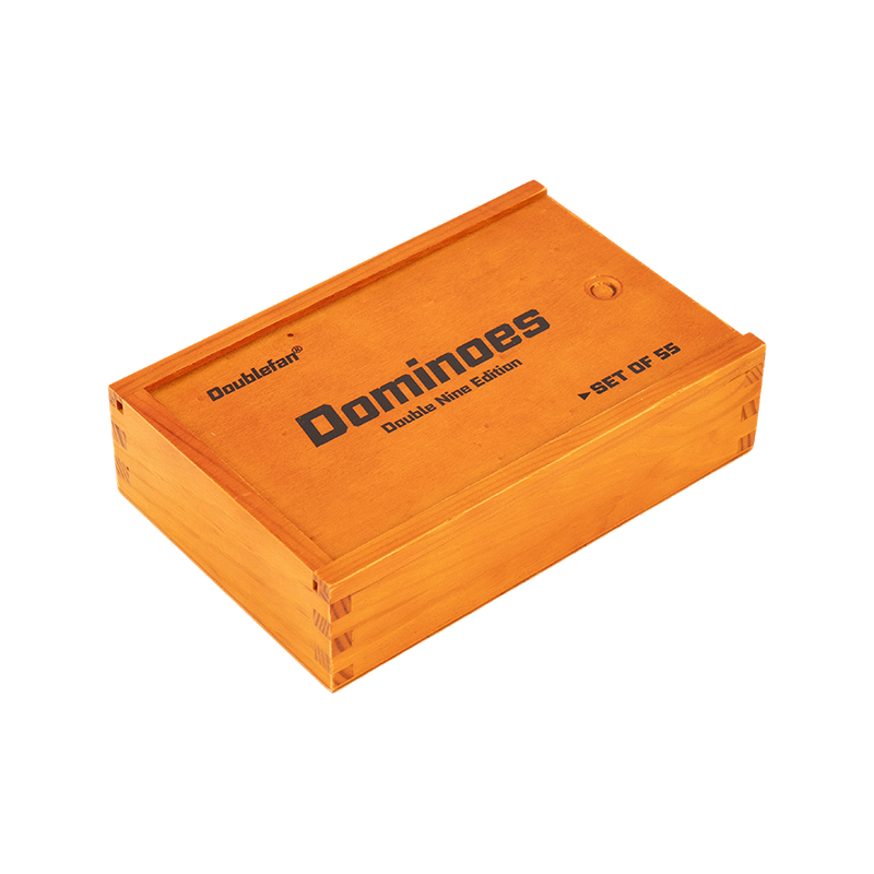 Traditionelle kubanische Doppel -Neun -Holzkasten -Dominosteine