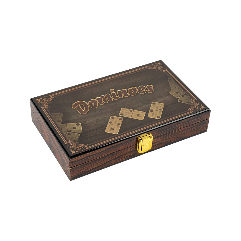 Luxus massives Holzbox Doppelte sechs Dominosteine