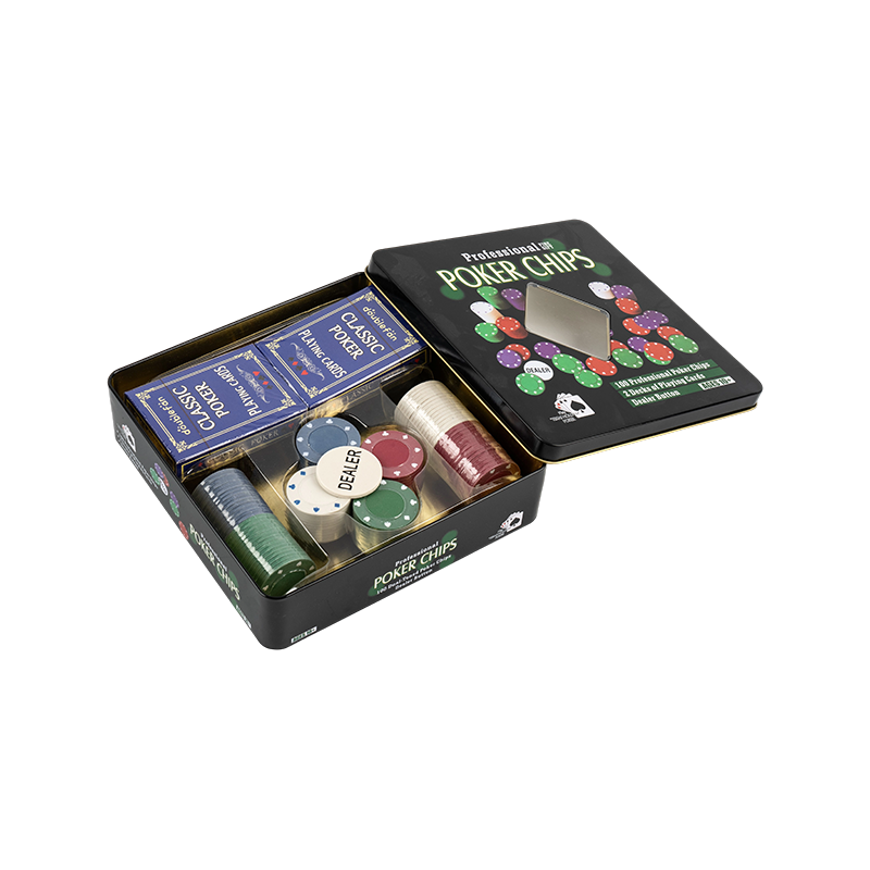 100-teiliges tragbares Poker-Chip-Set in Metallbox