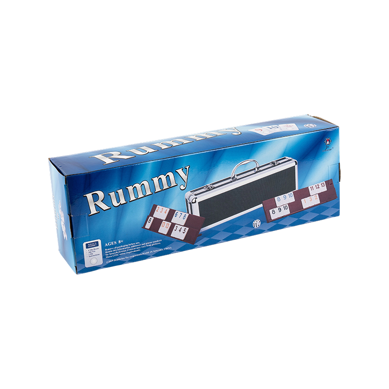 Tragbares Rummy-Brettspiel für 2–4 Spieler mit Aluminium-Box