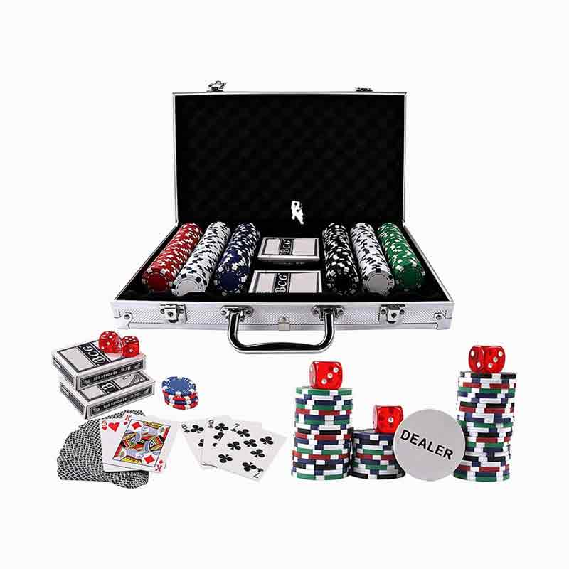 300-teiliges Texas Hold'em Poker-Chip-Set in Aluminiumbox